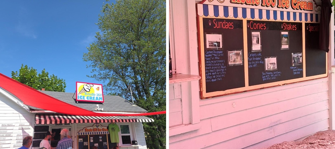 Route 160 Ice Cream Menu