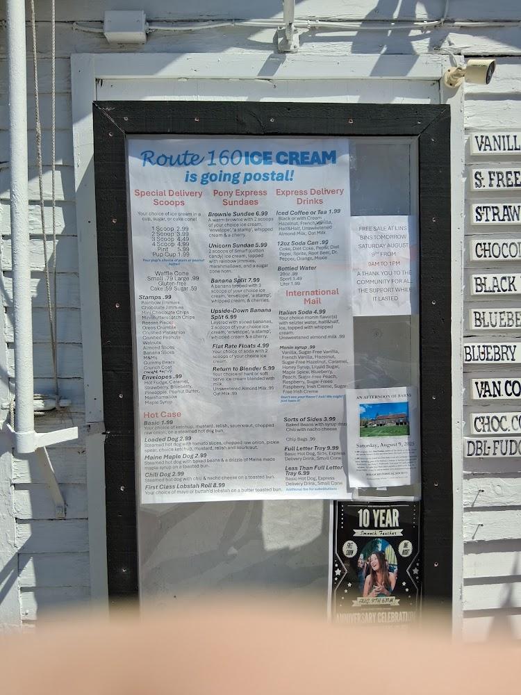 Route 160 Ice Cream Menu image 3